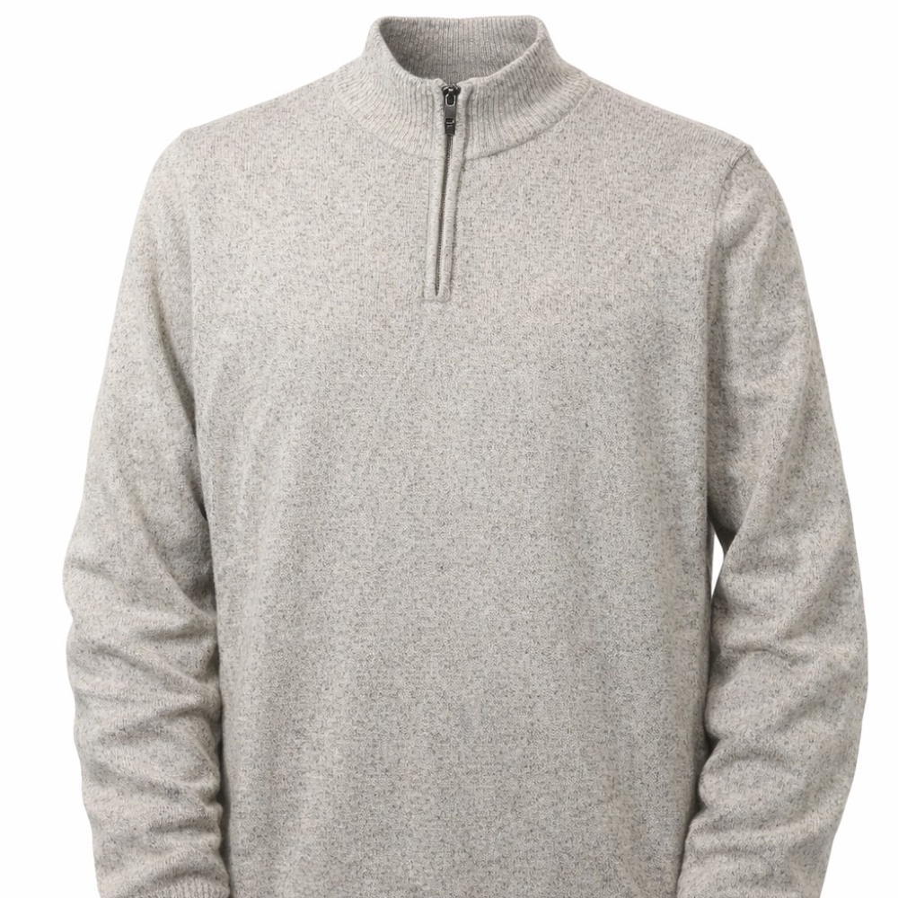 Luca Nobili Sweater Mens Size XL Beige 1/4 Zip Wool Silk Blend Preppy Classic